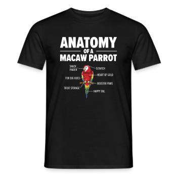 Macaw Anatomy Birdwatching Parrot Bird Lover - Men's T-Shirt - black - Front - AI Model Male 178 light (178cm)