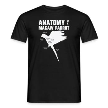 Macaw Anatomy Birdwatching Parrot Bird Lover - Men's T-Shirt - black - Front - AI Model Male 178 light (178cm)