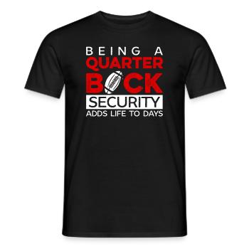 Football Quarterbacks Security Life Player Sports - Men's T-Shirt - black - Front - AI Model Male 178 light (178cm)