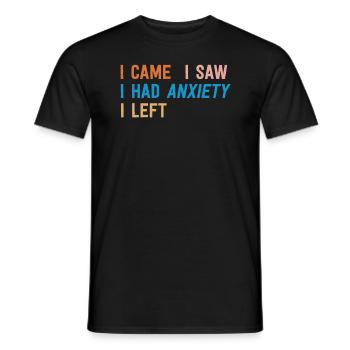 Ich kam, ich sah, dass ich Angst hatte, ich verließ lustig introvertiert - Männer T-Shirt - Schwarz - Vorne - AI Model Male 178 light (178cm)