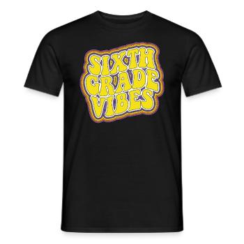Vibe der sechsten Klasse Retro zur�ck in die Schul - Männer T-Shirt - Schwarz - Vorne - AI Model Male 178 light (178cm)