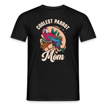 Ara Cool Papagei Mama Haustier Vogelbeobachtung - Männer T-Shirt - Schwarz - Vorne - AI Model Male 178 light (178cm)