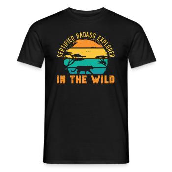 Safari Wildlife Certified Explorer In The Wild - Men's T-Shirt - black - Front - AI Model Male 178 light (178cm)