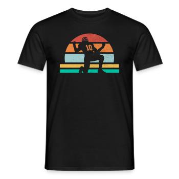 Retro Vintage American Football Sport - Männer T-Shirt - Schwarz - Vorne - AI Model Male 178 light (178cm)