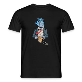 Monster Animals - Tronçonneuse Licorne - T-shirt homme - noir - Devant - AI Model Male 178 light (178cm)
