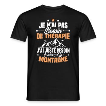 Cadeau J'ai juste besoin d'aller à la montagne - T-shirt homme - noir - Devant - AI Model Male 178 light (178cm)