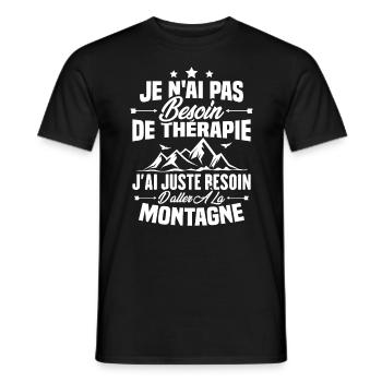 Cadeau J'ai juste besoin d'aller à la montagne - T-shirt homme - noir - Devant - AI Model Male 178 light (178cm)