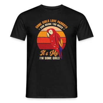 Ara Perroquet Propriétaire Filles Boire - T-shirt homme - noir - Devant - AI Model Male 178 light (178cm)