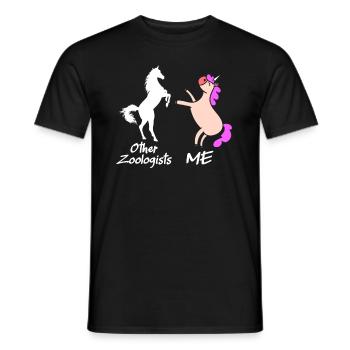 Zoologe Mythisches Einhorn Zootiere Zoologie - Männer T-Shirt - Schwarz - Vorne - AI Model Male 178 light (178cm)