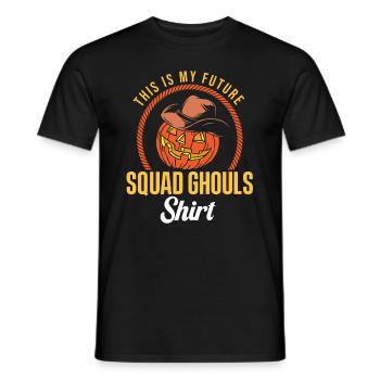 Cowboy Halloween Future Squad Ghouls Skeleton - Men's T-Shirt - black - Front - AI Model Male 178 light (178cm)
