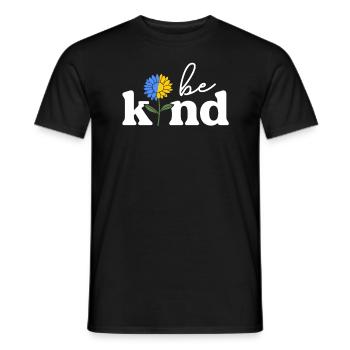 Be Kind Jaune Bleu Tournesol Monde Syndrome de Down - T-shirt homme - noir - Devant - AI Model Male 178 light (178cm)