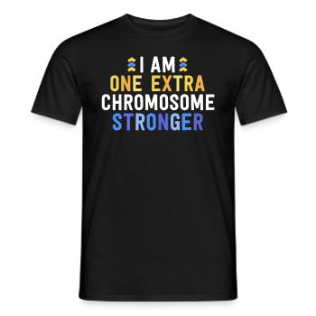 Je suis une famille T21 plus forte sur les chromosomes supplémentaires - T-shirt homme - noir - Devant - AI Model Male 178 light (178cm)