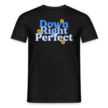 Down Right Perfect Sunflower World Down-Syndrom - Männer T-Shirt - Schwarz - Vorne - AI Model Male 178 light (178cm)