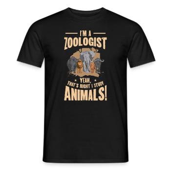 Zoologist Wildlife Nature Studying Zoo Animals - Men's T-Shirt - black - Front - AI Model Male 178 light (178cm)