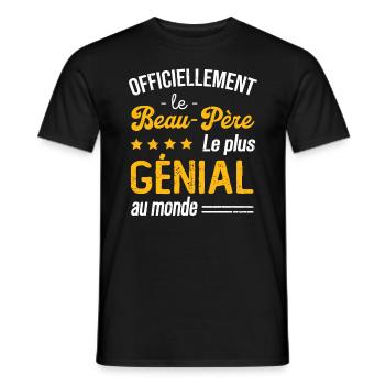 Cadeau Le Beau père le plus genial au monde - T-shirt homme - noir - Devant - AI Model Male 178 light (178cm)