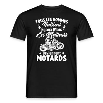 Les meilleurs hommes deviennent motards - T-shirt homme - noir - Devant - AI Model Male 178 light (178cm)