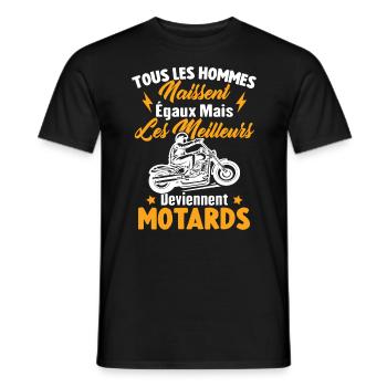Les meilleurs hommes deviennent motards - T-shirt homme - noir - Devant - AI Model Male 178 light (178cm)