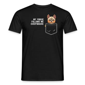 Yorkie dans Pocket Yorkshire Terrier sarcastique - T-shirt homme - noir - Devant - AI Model Male 178 light (178cm)