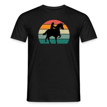 Rider horsewoman horse riding pony horse stable - Men's T-Shirt - black - Front - AI Model Male 178 light (178cm)