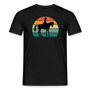 Rider horsewoman horse riding pony horse stable - Men's T-Shirt - black - Front - AI Model Male 178 light (178cm)