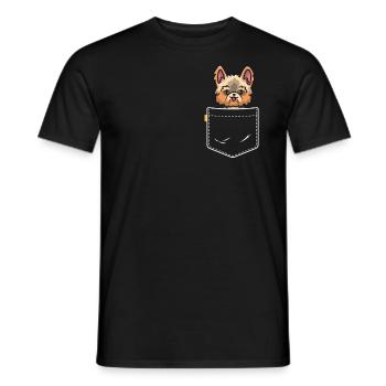Yorkie In Pocket Funny Yorkshire Terrier Kawaii - Men's T-Shirt - black - Front - AI Model Male 178 light (178cm)