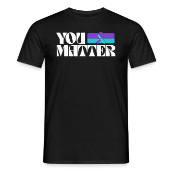 You Matter Suicide Prevention Awareness Ribbon - Men's T-Shirt - black - Front - AI Model Male 178 light (178cm)