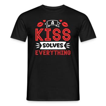 Problème Kissing Solution Relation Partenaire Baiser - T-shirt homme - noir - Devant - AI Model Male 178 light (178cm)