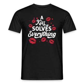 Problème Kissing Solution Relation Partenaire Baiser - T-shirt homme - noir - Devant - AI Model Male 178 light (178cm)