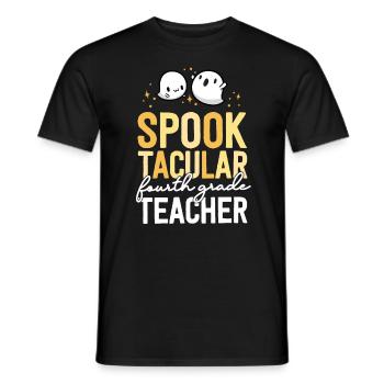 École de jumelage d’Halloween d’enseignant de 4e année - T-shirt homme - noir - Devant - AI Model Male 178 light (178cm)