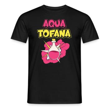 Aqua Tofana Vintage Poison Bottle Skull Pop Art - Men's T-Shirt - black - Front - AI Model Male 178 light (178cm)