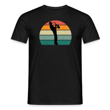 Saxofon Saxofonist Saxophon Musik Saxophonespieler - Männer T-Shirt - Schwarz - Vorne - AI Model Male 178 light (178cm)