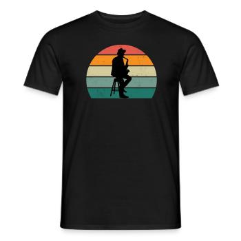 Saxofon Saxofonist Saxophon Musik Saxophonespieler - Männer T-Shirt - Schwarz - Vorne - AI Model Male 178 light (178cm)