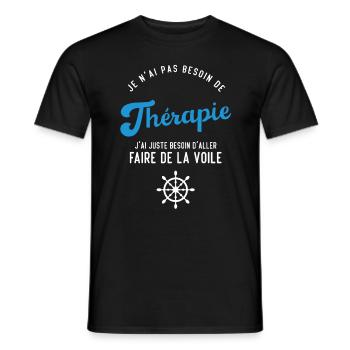 J'ai juste besoin d'aller faire de la voile - T-shirt homme - noir - Devant - AI Model Male 178 light (178cm)