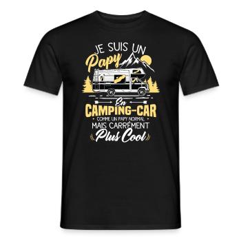 Je suis papy en camping-car comme un papy normal - T-shirt homme - noir - Devant - AI Model Male 178 light (178cm)
