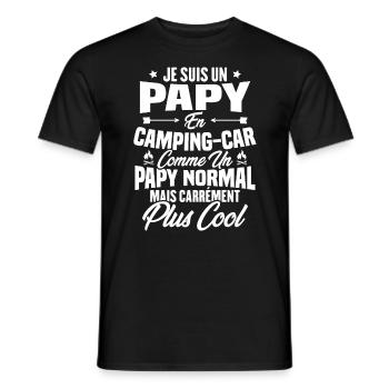 Je suis papy en camping-car comme un papy normal - T-shirt homme - noir - Devant - AI Model Male 178 light (178cm)