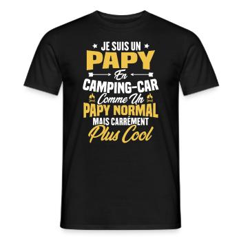 Je suis papy en camping-car comme un papy normal - T-shirt homme - noir - Devant - AI Model Male 178 light (178cm)