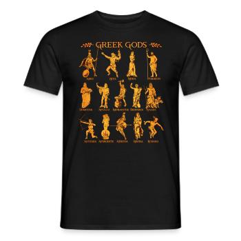 Dieux de la mythologie grecque - T-shirt homme - noir - Devant - AI Model Male 178 light (178cm)