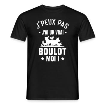 J’peux pas j’ai un vrai boulot moi ! - T-shirt homme - noir - Devant - AI Model Male 178 light (178cm)