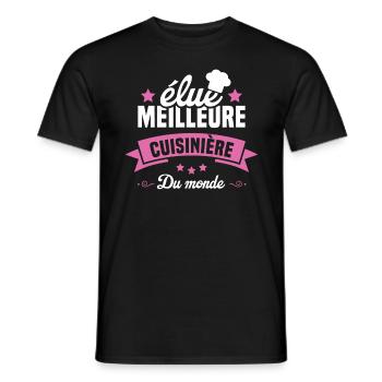 élue Meilleure cuisinière du monde - T-shirt homme - noir - Devant - AI Model Male 178 light (178cm)