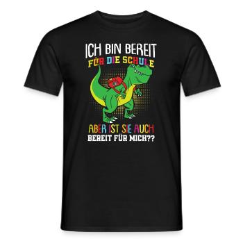 Jungen Dino Trex Ich Bin Bereit Für Die Schule - Männer T-Shirt - Schwarz - Vorne - AI Model Male 178 light (178cm)