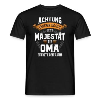 Die Majestät die Oma betritt den Raum Großmutter - Männer T-Shirt - Schwarz - Vorne - AI Model Male 178 light (178cm)