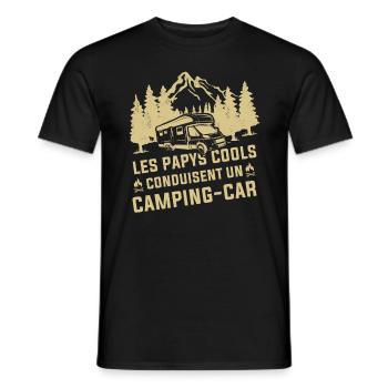 Les Papys Cool Conduisent Un Camping-car - T-shirt homme - noir - Devant - AI Model Male 178 light (178cm)