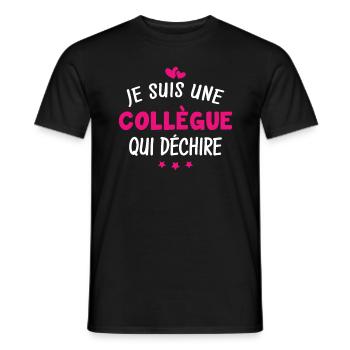 Je suis une collègue qui déchire - T-shirt homme - noir - Devant - AI Model Male 178 light (178cm)