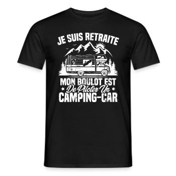 Je suis retraité et piloter un camping-car Cadeau - T-shirt homme - noir - Devant - AI Model Male 178 light (178cm)