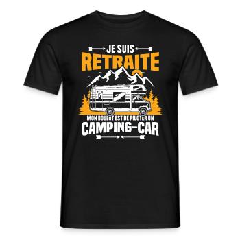Je suis retraité et piloter un camping-car Cadeau - T-shirt homme - noir - Devant - AI Model Male 178 light (178cm)