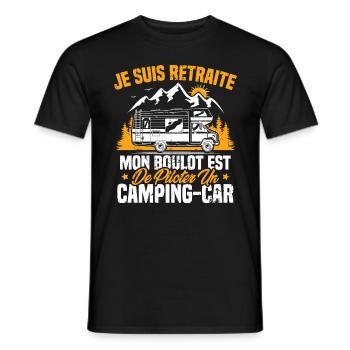 Je suis retraité et piloter un camping-car Cadeau - T-shirt homme - noir - Devant - AI Model Male 178 light (178cm)