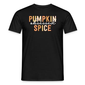 Pumpkin Spice Obsessed Coffee PSL Vintage Fall - Men's T-Shirt - black - Front - AI Model Male 178 light (178cm)
