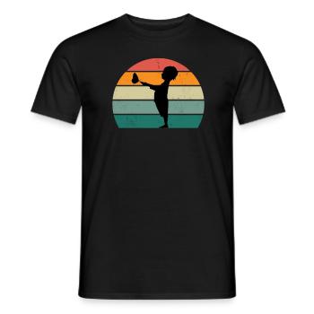 Chenille papillon Chenille Cocoon Mouche Fleur - T-shirt homme - noir - Devant - AI Model Male 178 light (178cm)