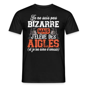 Aigle Faucon Cadeau Fauconnier Chasseur Humour - T-shirt homme - noir - Devant - AI Model Male 178 light (178cm)