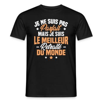 Pas parfait mais le meilleur retraité du monde - T-shirt homme - noir - Devant - AI Model Male 178 light (178cm)
